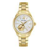 Reloj Bulova Automatico Para Mujer 97l172 Sutton Dorado