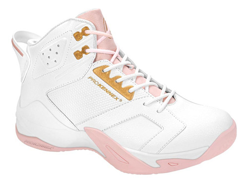 Tenis Basketball Prokennex W531 Blanco Con Rosa Para Mujer