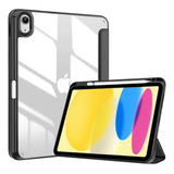 Funda Smart Case Negro Trans + Mica Cristal Para iPad 10th