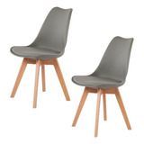 Set De Sillas Tulip Gris Nuuk Diseño Moderno Minimalista Estructura De La Silla Madera