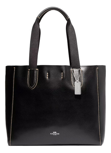 Bolsa Coach Original Derby Tote Cuero Negro 58660 Elegante Acabado De Los Herrajes Dorado Diseño De La Tela Liso