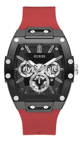 Guess Mens Casual Multifunction 43mm Watch Black Polycarbona