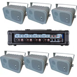 6 Bafles Pared Amplificador Moon M410 200w Musica Funcional