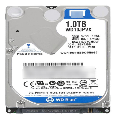 Hd Interno Notebook 1tb Western Digital Wd10jpvx  Perfeito Funcionamento