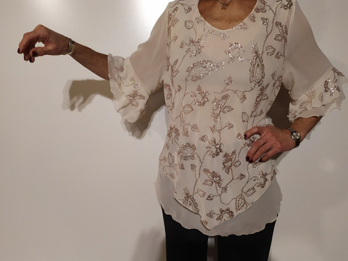 Blusa De Seda Fiesta Talles Grandes Y Muy Grandes