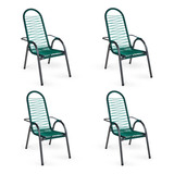 4 Cadeiras De Fio Espaguete Colorido P/ Área Varandas Lazer 