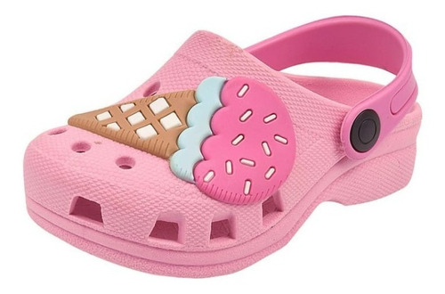 Sapato Infantil Menina Sorvete Chinelo Rosa