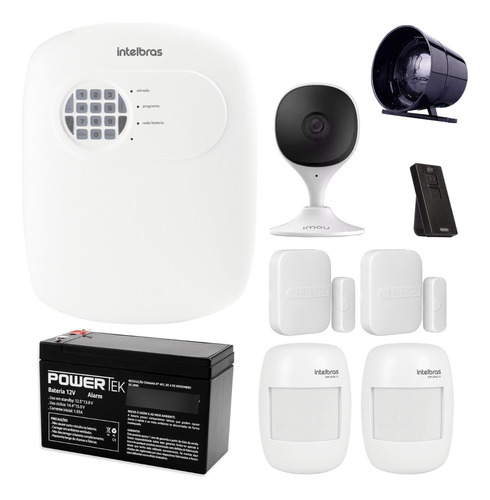 Kit De Segurança Com Alarme E Câmera Wifi 4 Sensores Sem Fio