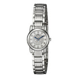 Reloj Mujer Bulova 96p143 Cuarzo Pulso Plateado En Acero