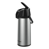 Garrafa Térmica Soprano Exclusiva De Vidro 2.5l Preta E Inoxidável