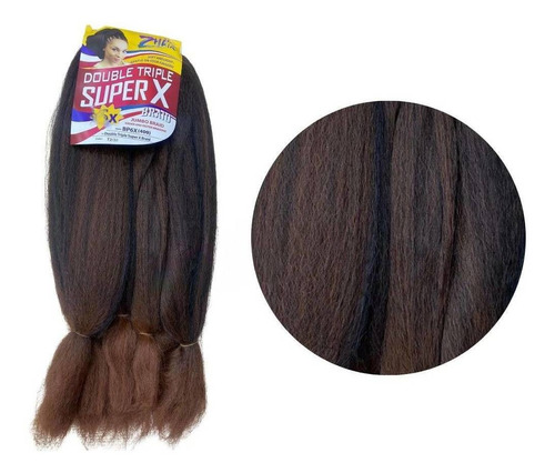 Apliques De Cabelo Sintético Zhang Hair Estilo Entrelace, Castanho Escuro/chocolate De 126cm - 6 Mechas Por Pacote