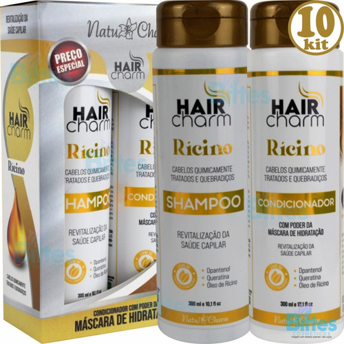 10 Kit Rícino Natu Charm Revitalização Capilar Atacado 