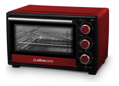 Horno Mesa Eléctrico Ultracomb Uc-17 17l 220v Color Rojo/negro