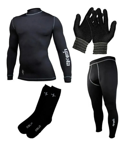 Conjunto Termico Yakka + Guantes Piel + Medias 1 Piel Oslo 