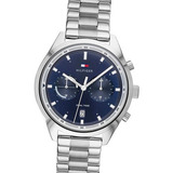 Reloj Tommy Hilfiger Bennett Hombre 1791725 Color De La Malla Plateado Color Del Bisel Plateado Color Del Fondo Azul