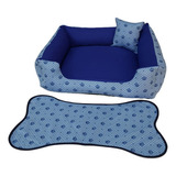 Cama Caminha Pra Cachorro 60x60 +tapetinho Cor Azul Coroa