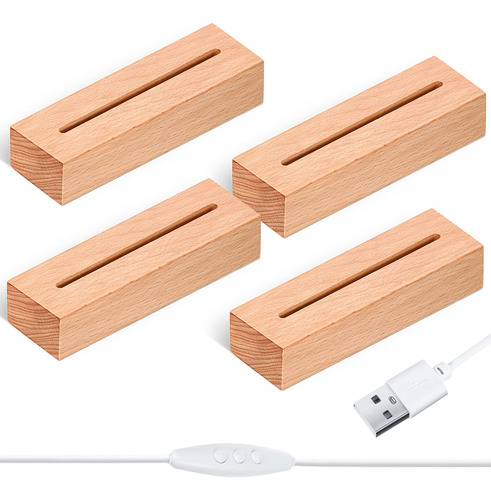 Riakrum Base De Luz Rectangular De Madera De 5.9 Pulgadas, P