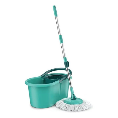 Mop Giratório Star Limp 10l Com Cabo Ajustável E Balde Verde