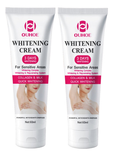 2×crema Blanqueadora Corporal Instantánea Áreas Intimas Bajo