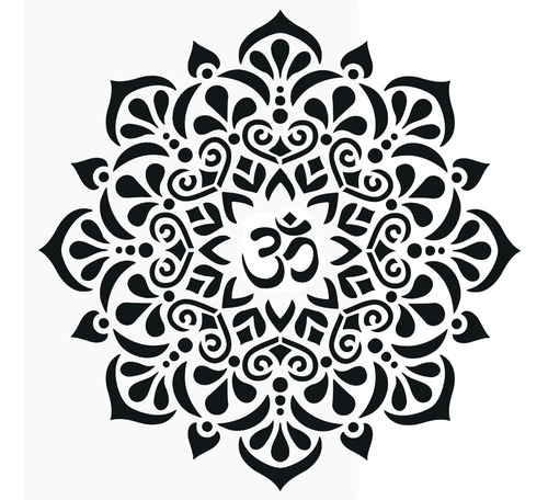 Om Stencil Pintura Meditação Ohm Símbolo Mandala 30x30