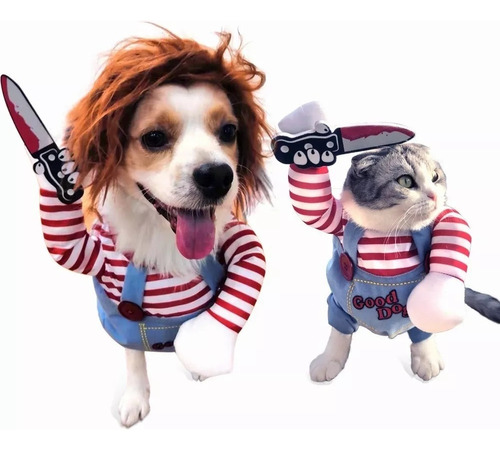 Disfraz Mascotas De Chucky Para Perros Y Gatos Halloween 