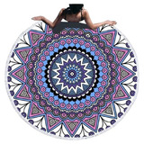 Toalla Redonda Flecos Varios Diseños Mandala  H