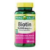 Biotina 10.000 Mcg Spring Valley - 120 Capsulas