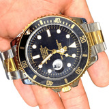 Relógio Masculino Rolex Submariner Misto E Mostrador Preto