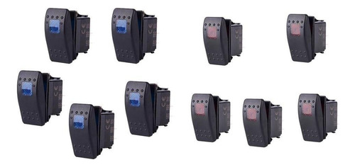 5 Pares, 12 V, 20 A, 24 V, Coche Barco, 3 Pines Switch With