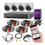 Cctv Kit Hikvision 4ch Dvr Colorvu 4cam 2mp Hd 1tb 1080p Pro