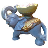 Elefante Loto Con Cuarzo Pintado A Mano Deco Zen !!!