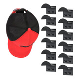 12 Pcs Ganchos Adhesivos Para Sombreros Para Pared, Negro