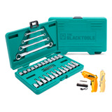 Kit 35 Chave Jogo Soquetes Torx Macho Fêmea + Parafusadeira