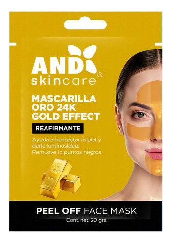 Mascarilla Facial Coreana Peel Off And Oro 24k Gold Effect Tipo De Piel Mixta