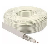 Cable Blanco P/tv Coaxil Rg6 Importado Rollo X 50 Metros