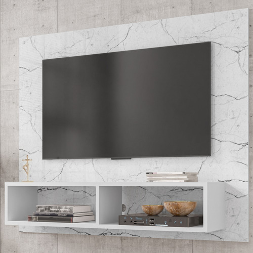 Painel Para Tv Até 43 Polegadas Viena 2 Nichos Carrara