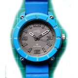 Reloj Pulsera Paddle Watch. Malla Silicona Azul. 