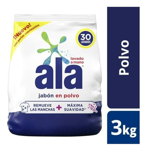 Jabón En Polvo Ala Lavado A Mano Regular Bolsa  3 kg