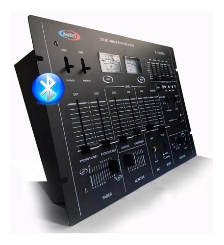 Consola Mixer Dj8080a 5 Canales 6 Entradas+usb Ecualizador