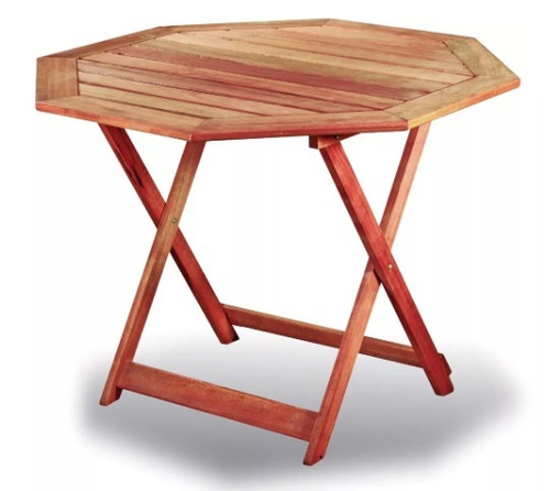 Mesa Plegable Madera Eucaliptus Jardín Exterior Octogonal 