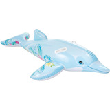Flotador Inflable Delfin Con Flores Montable Para Alberca