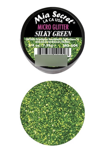 Micro Glitter Suelto Silky Green Mia Secret 7gr