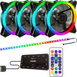 4 Cooler Fan 120mm Rgb Ventoinha + Controladora + Fita + Cr