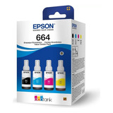 Kit Tinta Epson T664 L120 L1300 L395 L396 L355 L555 L365