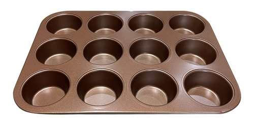 Hudson Modelo Mmu02 Molde X 12 Muffins Con Doble Capa Antiadherente Color Cobre 