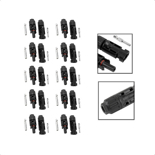 Kit 10 Pares De Conectores Mc4 Para Sistemas Fotovoltaico