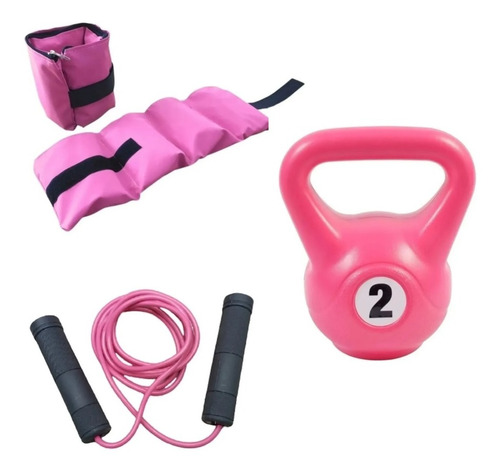 Kit Entrenamiento Funcional Pesa Rusa Soga Tobillera Fitness