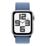 Apple Watch Watch Se (gps + Cellular) 2nd Generation A2724 44 Mm - Unitalla - Alumínio - Tecido De Nylon De Camada Dupla - Alumínio - Prata - Correa Loop Esportiva - Azul Inverno - Prata (inclui: Com 
