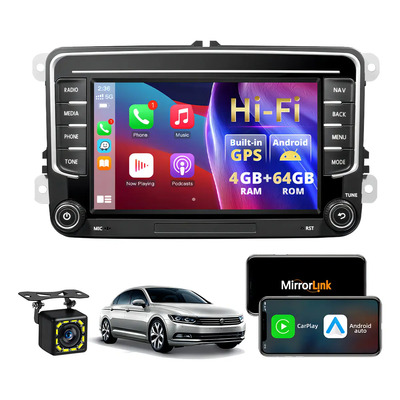 Grandnavi Android Car Stereo Para Volkswagen Golf Polo Jetta Mk6 64g Carplay Android Auto Black 4 64g
