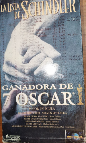  Vhs Película La Lista De Schindler. Para Coleccionistas